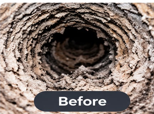 Dryer vent before professional cleaning