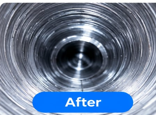 Dryer vent after professional cleaning